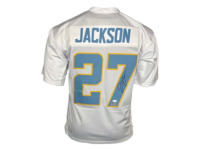 JC Jackson Autographed￼ San Diego White Football Jersey (JSA)