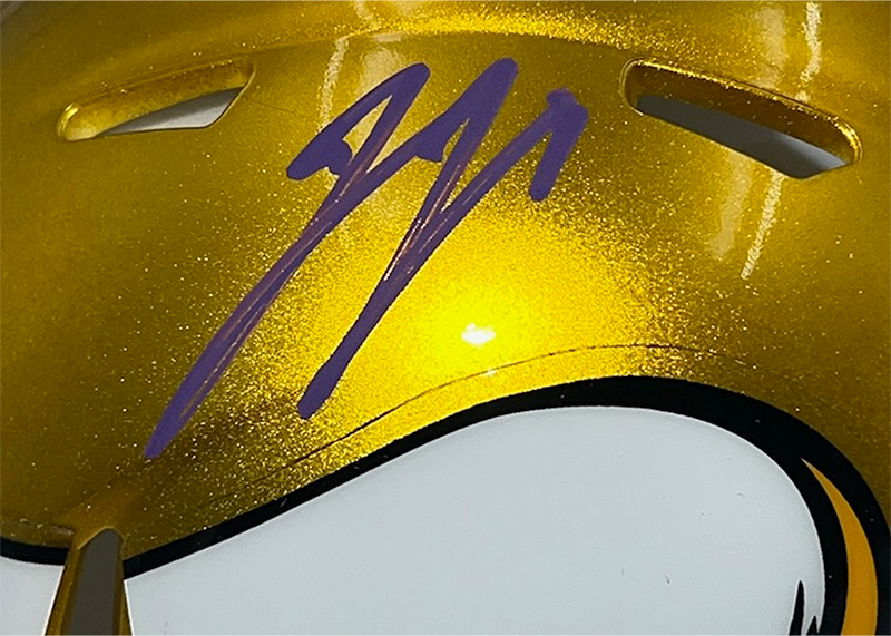 JJ McCarthy Autographed Minnesota Vikings Flash Mini Helmet Beckett
