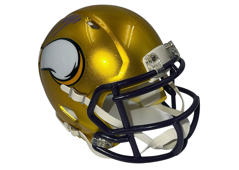JJ McCarthy Autographed Minnesota Vikings Flash Mini Helmet Beckett