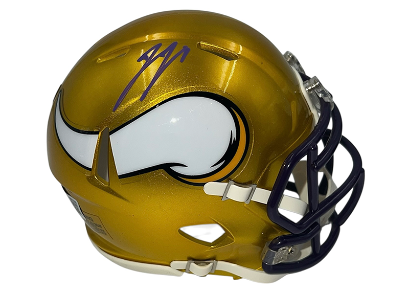 JJ McCarthy Autographed Minnesota Vikings Flash Mini Helmet Beckett