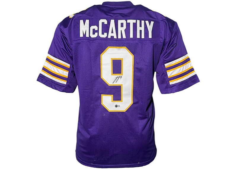 J.J McCarthy Signed Minnesota Purple Football Jersey Beckett