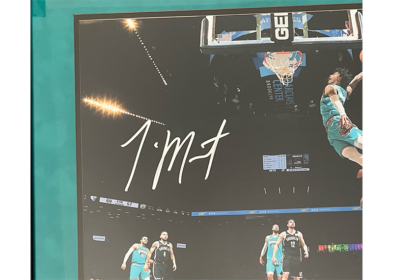 Ja Morant Signed Memphis Grizzlies Photo Frame JSA 28x38