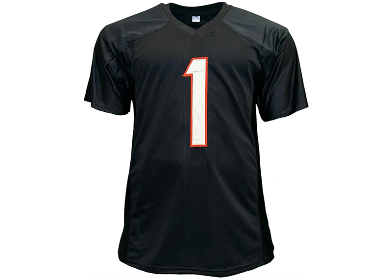 Ja'Marr Chase Unsigned Cincinnati Black Football Jersey