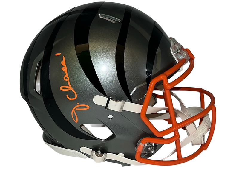 Ja'Marr Chase Signed Cincinnati Bengals Flash Authentic Full Size Football Helmet Beckett