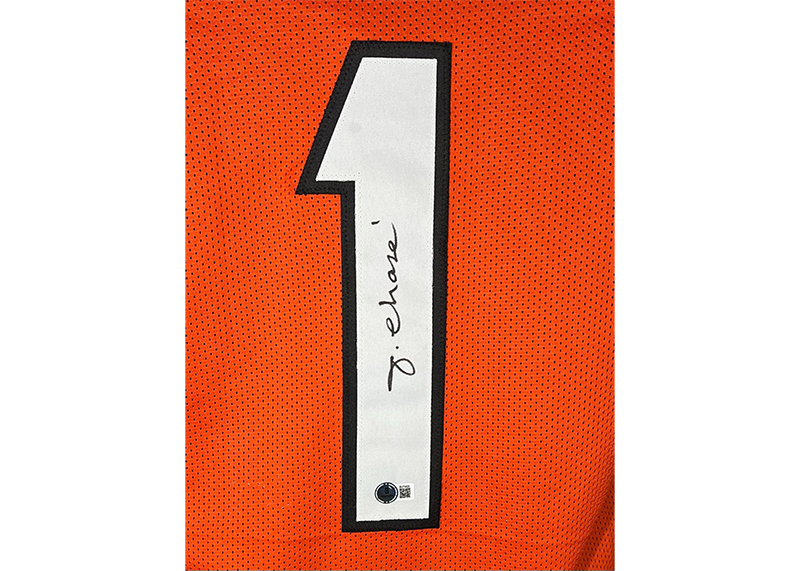 Ja'Marr Chase Signed Cincinnati Orange Game Cut Football Jersey Beckett