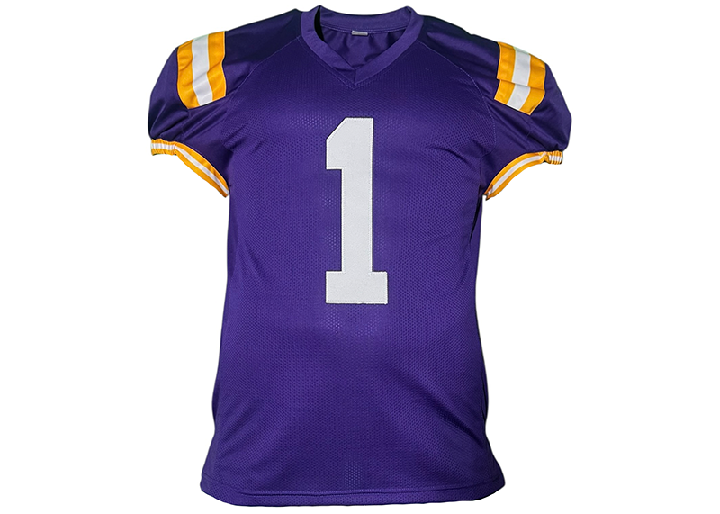 Ja'Marr Chase Signed College Purple Football Jersey Beckett