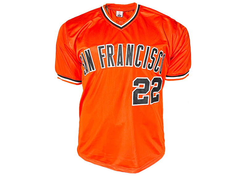 Jack Clark Signed Fuck the Dodgers Inscription San Francisco Orange Throwback Baseball Jersey (Beckett)