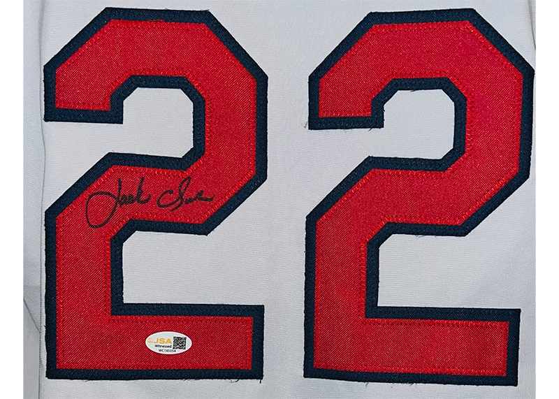 Jack Clark Signed St. Louis White Baseball Jersey JSA