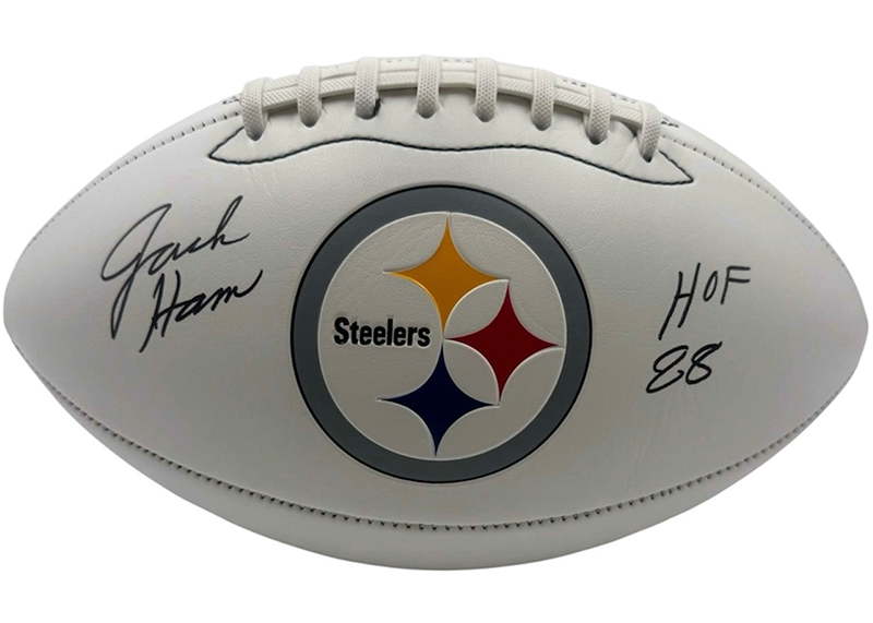 Jack Ham Signed Pittsburgh Steelers Logo Football JSA HOF 88 Insc