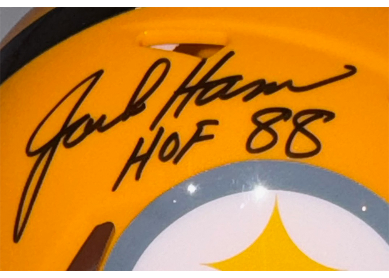 Jack Ham Signed Pittsburgh Steelers Throwback Mini Helmet JSA