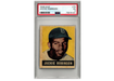 Baseball trading card of Jackie Robinson in a protective case with PSA grading label.