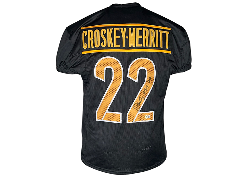 Jacory Croskey-Merritt Signed Washington Black Football Jersey Beckett