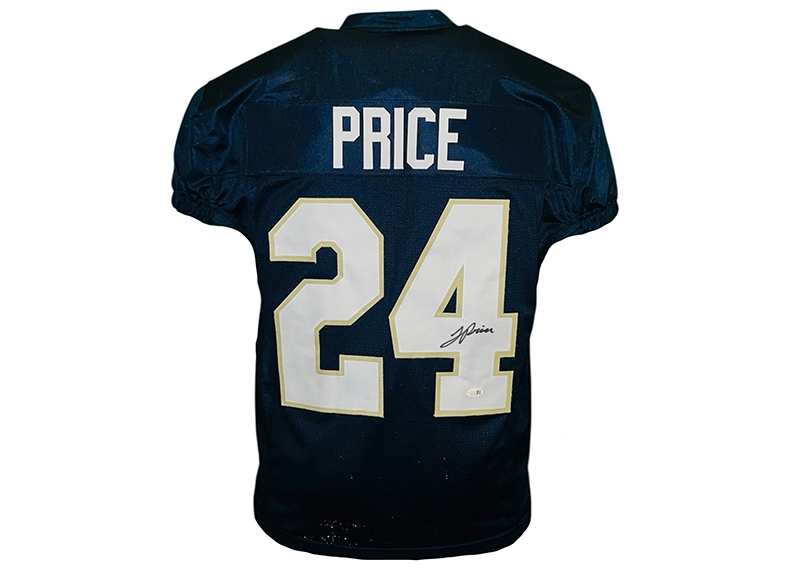 Jadarian Price Signed Blue College Football Game Cut Jersey JSA