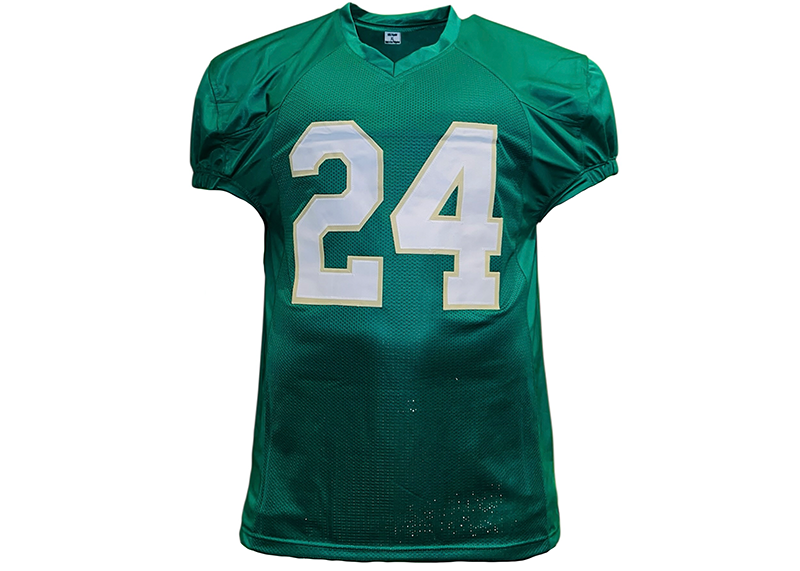 Jadarian Price Signed Green College Football Game Cut Jersey JSA
