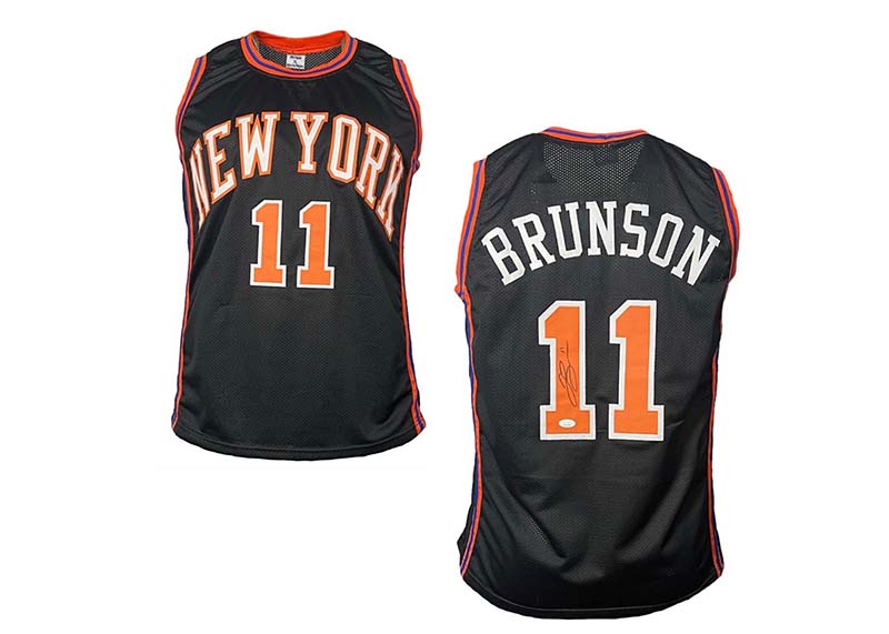 Jalen Brunson Signed Custom New York Black Basketball Jersey JSA