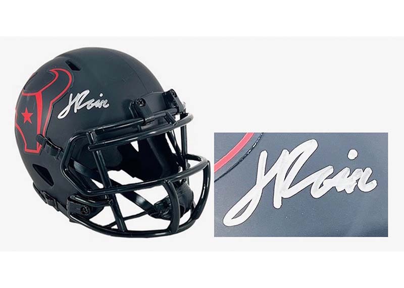 Jalen Pitre Signed Houston Texans Eclipse Speed Mini Football Helmet (JSA)