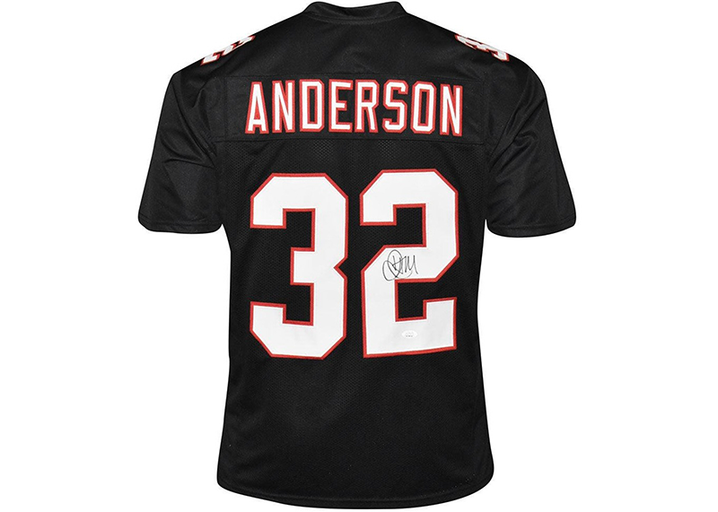 Jamal Anderson Signed Atlanta Black Football Jersey JSA