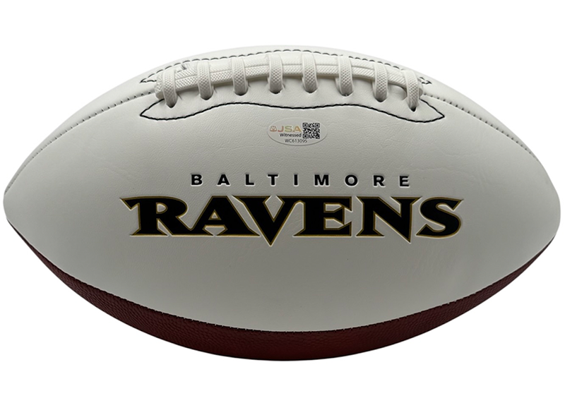 Jamal Lewis Signed Baltimore Ravens Logo Football JSA