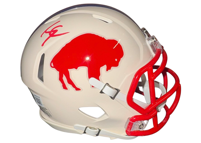 James Cook Signed Buffalo Bills Retro Mini Helmet Beckett