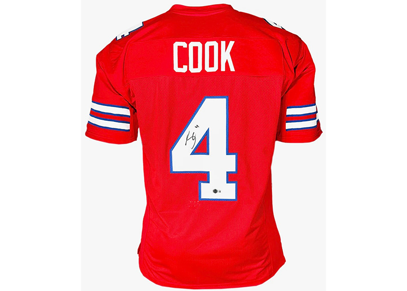 James Cook Signed Buffalo Red Football Jersey (Beckett)