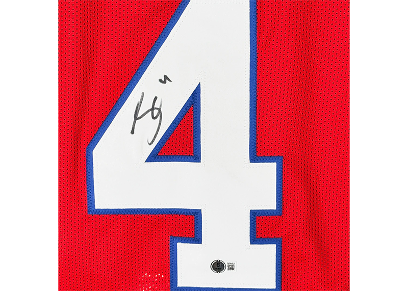 James Cook Signed Buffalo Red Football Jersey (Beckett)