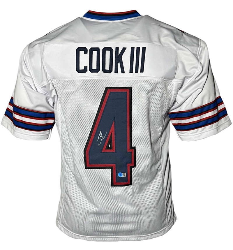 James Cook Signed Buffalo White Football Jersey Beckett