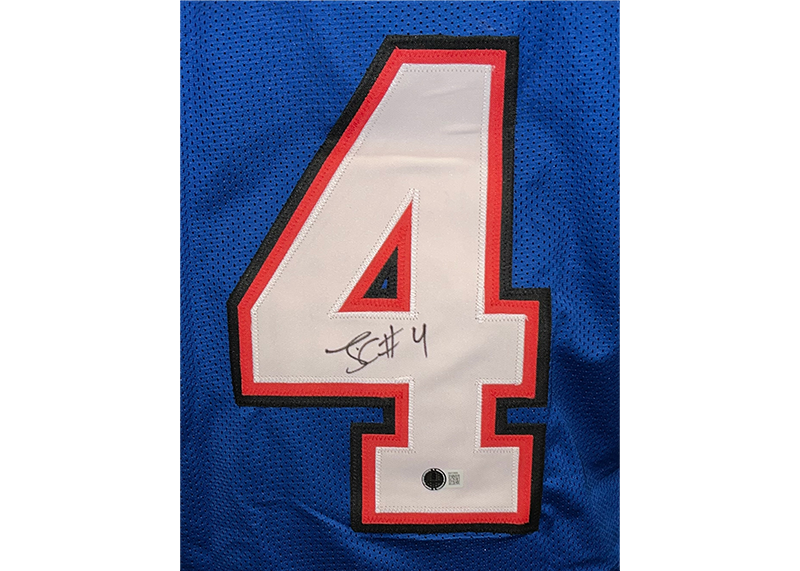James Cook Signed Buffalo Blue Football Jersey Beckett