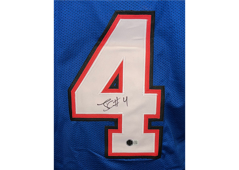 James Cook Signed Custom Blue Football Jersey Beckett