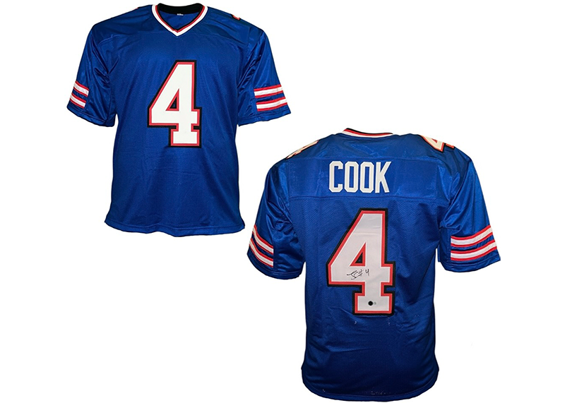 James Cook Signed Buffalo Blue Football Jersey Beckett
