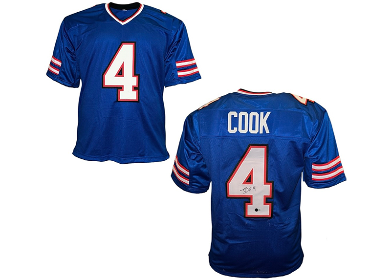 James Cook Signed Custom Blue Football Jersey Beckett