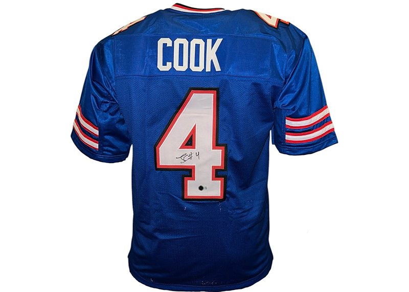 James Cook Signed Buffalo Blue Football Jersey Beckett