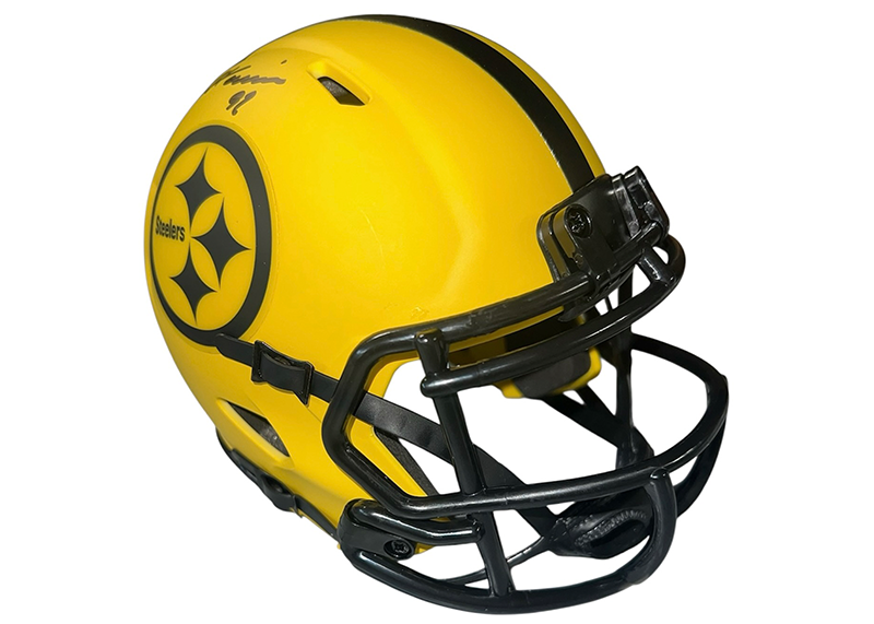 James Harrison Signed Pittsburgh Steelers Gold Rave Speed Mini Helmet Beckett