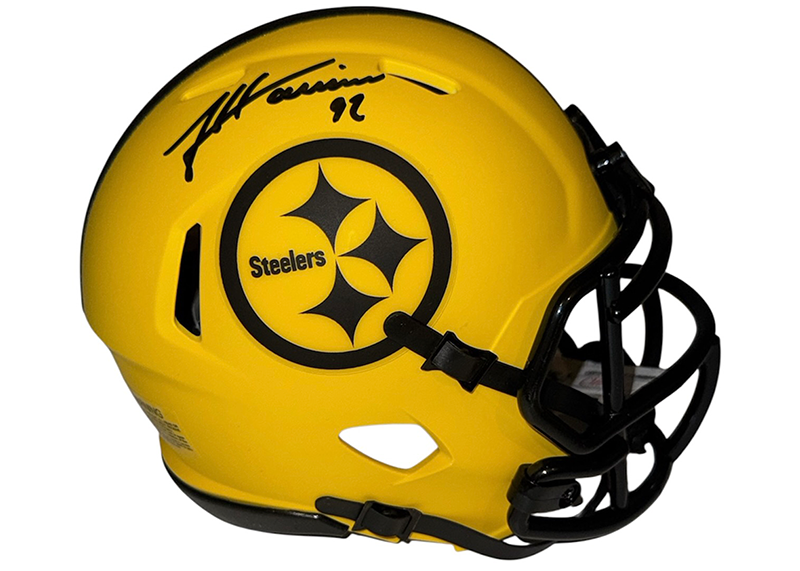 James Harrison Signed Pittsburgh Steelers Rave Mini Helmet JSA