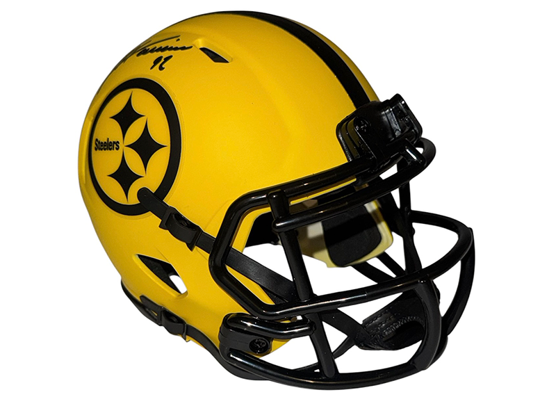 James Harrison Signed Pittsburgh Steelers Rave Mini Helmet JSA