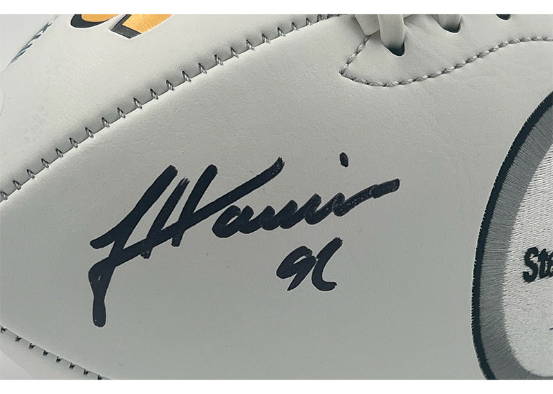 James Harrison Signed Pittsburgh Steelers Team Logo Football JSA