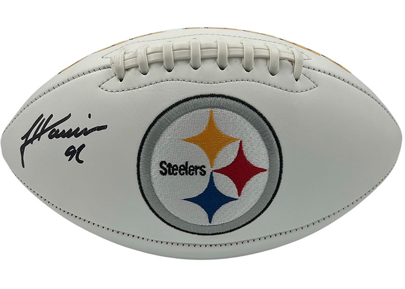 James Harrison Signed Pittsburgh Steelers Team Logo Football JSA