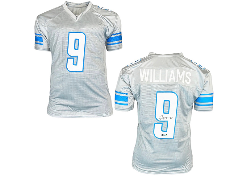 Jameson Williams Signed Custom Grey Football Jersey Beckett