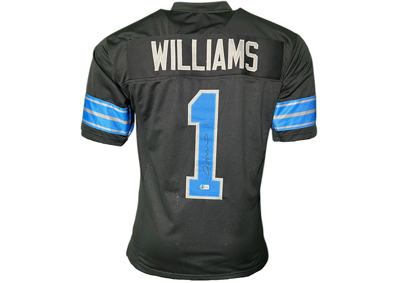 Jameson Williams Signed Detroit Black Football Jersey Beckett