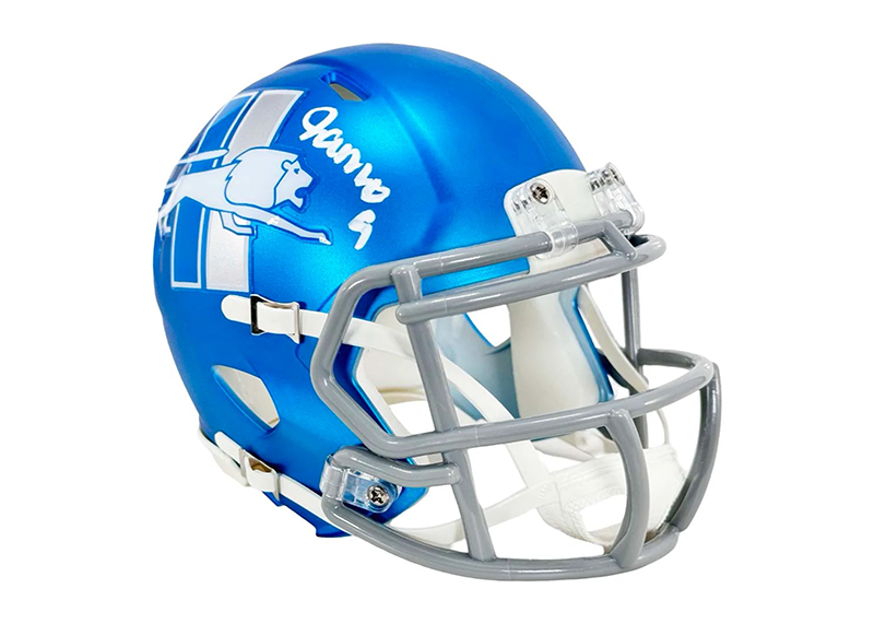 Jameson Williams Signed Detroit Lions Alt 2023 Mini Football Helmet (JSA)