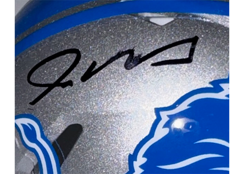 Jameson Williams Signed Detroit Lions Speed Mini Helmet JSA