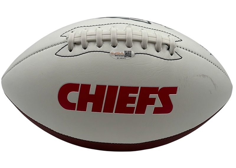 Jan Stenerud Signed Kansas City Chiefs Logo Football JSA HOF 91 Inscription