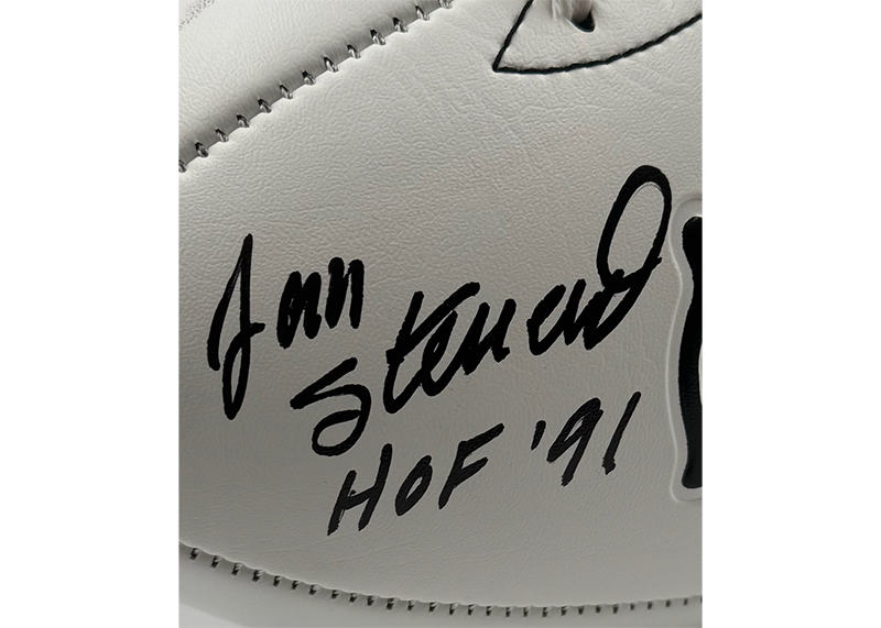 Jan Stenerud Signed Kansas City Chiefs Logo Football JSA HOF 91 Inscription
