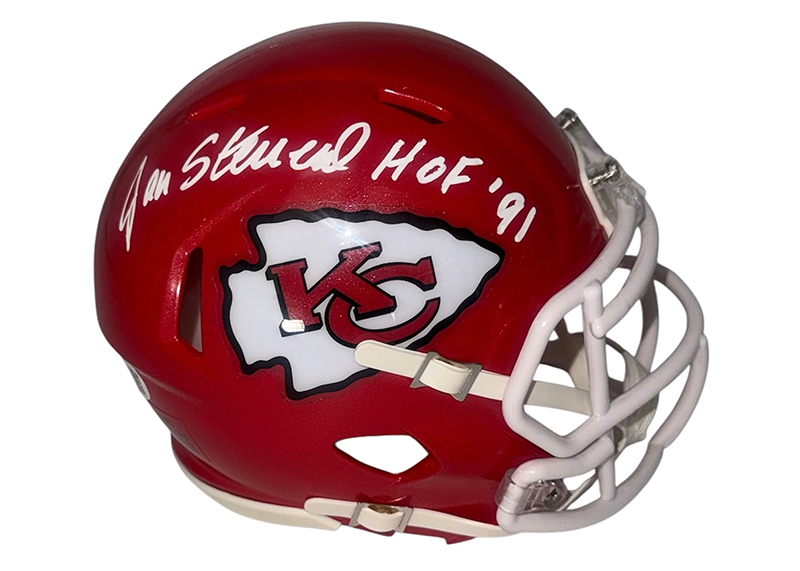 Jan Stenerud Signed Kansas City Chiefs Speed Mini Helmet JSA HOF 91 Inscription