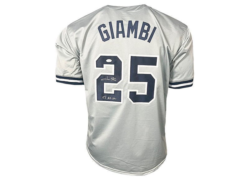 Jason Giambi Signed 5x All Star Insc New York Grey Baseball Jersey JSA