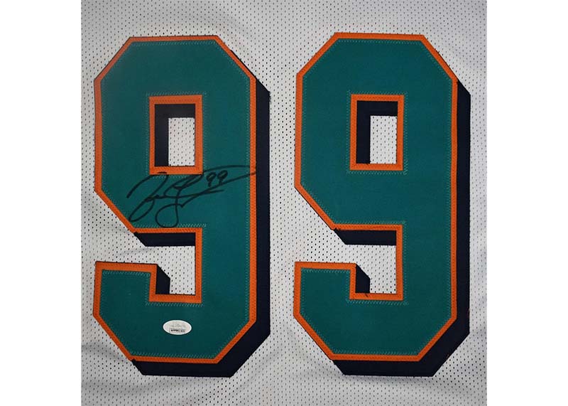 Jason Taylor Signed Miami White Football Jersey (Beckett)