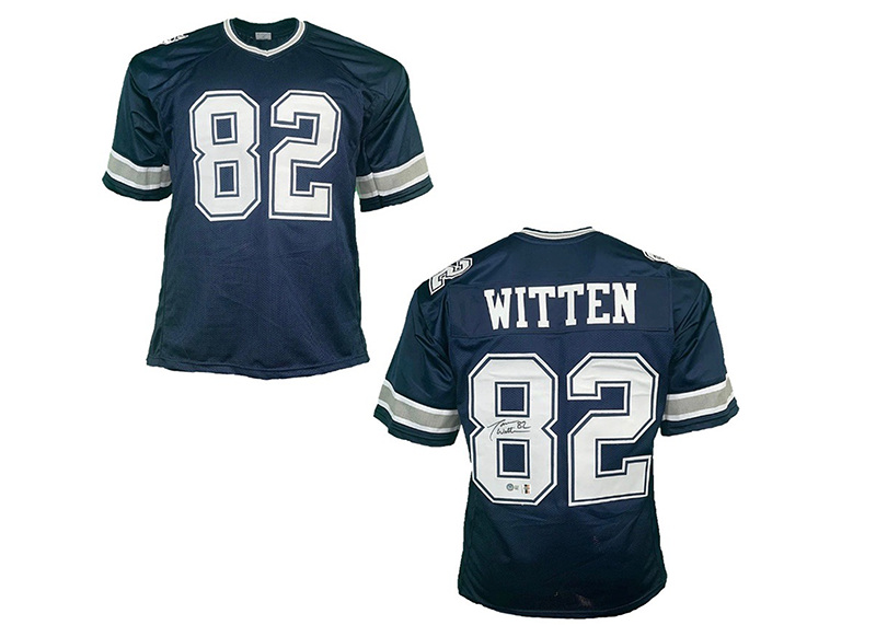 Jason Witten Signed Custom Navy Football Jersey Beckett