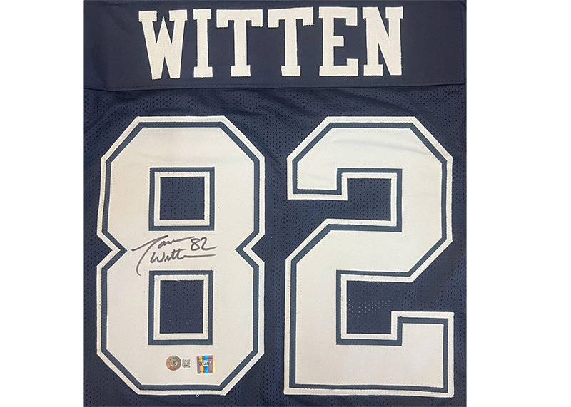 Jason Witten Signed Custom Navy Football Jersey Beckett