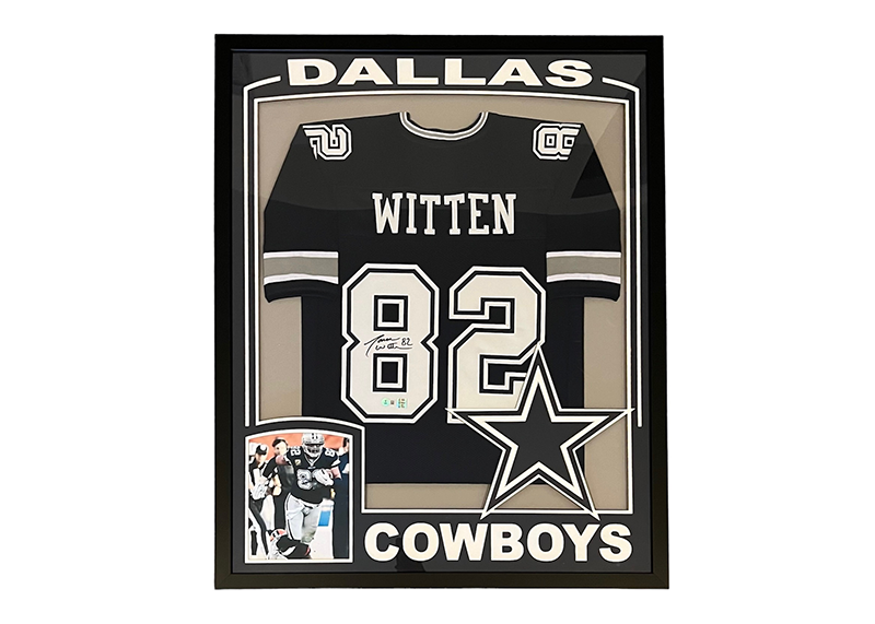 Jason Witten Signed Framed 35x44 Navy Football Jersey Beckett