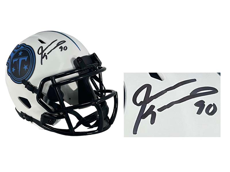 Jevon Kearse Signed Tennessee Titans Lunar Mini Football Helmet JSA