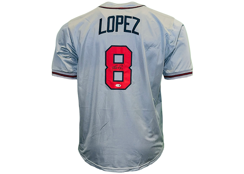 Javy Lopez Signed Atlanta Gray Baseball Jersey JSA